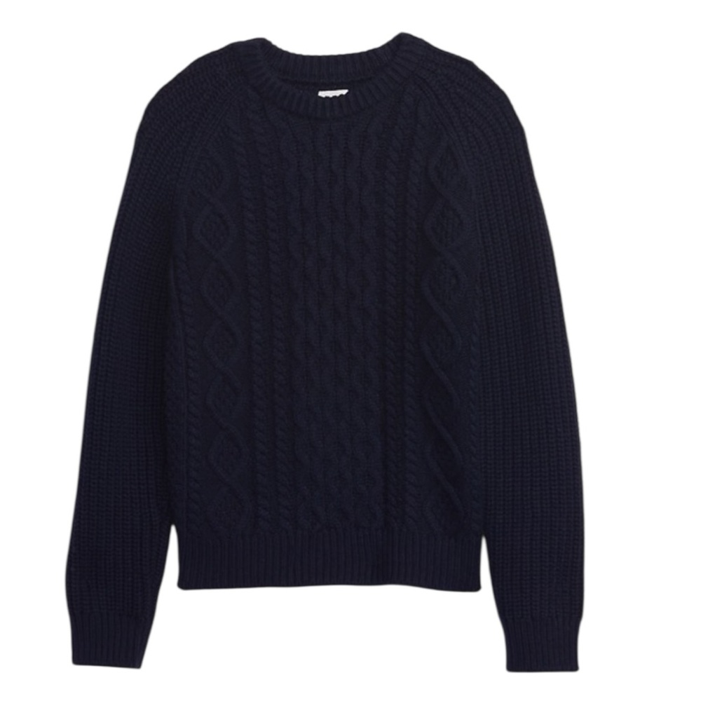 NWT GAP Boys Navy Blue Fisherman‎ Knit Cable Knit Crewneck Sweater Winter Warm